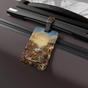 Italy History Luggage Tag for Travel Enthusiasts, Vintage Travel Tag, Personalized Bag Identifier, Unique Gift for Wanderers, Stylish Tag