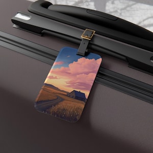 Great Plains Luggage Tag, Travel Accessories, Personalized Gift, Summer Vacation, Unique Wanderlust Tag, Scenic Bag Identifier