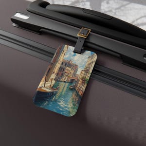 Venice Canals Luggage Tag, Travel Accessory, Personalized Luggage Tag, Gift for Travelers, Vintage Style Travel Tag, Wanderlust Decor