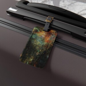 Enigma City Luggage Tag - Personalized Travel Accessory, Galaxy Design, Perfect for Vacation and Gift, Unique Travel Tags, Airport Luggage