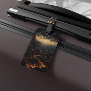 Panoramic Luggage Tag, Adventure Travel Accessory, Vintage Travel Gift, Personalized Bag Tag, Wanderlust Decor, Travel Essential