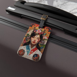 South Korea Culture Luggage Tag, Vintage Travel Accessory, Unique Gift for Travelers, Personalized Bag Tag, Perfect for Adventurers