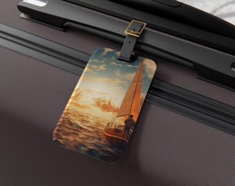 Sailing Life Luggage Tag, Nautical Travel Accessory, Boat Lover Gift, Personalized Baggage Tag, Vacation Ready Essentials, Travel Essential