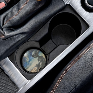 Das Leben als Alien-Auto-Untersetzer - Einzigartiges Auto-Accessoire, Geschenk für Weltraum-Liebhaber, Auto-Innendekoration, lustiger Untersetzer, Road Trip Essential