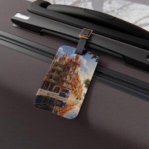 Barcelona Luggage Tag with Artistic Cityscape Design, Travel Accessory, Personalized Travel Gift, Stylish Baggage Identifier, Vacation