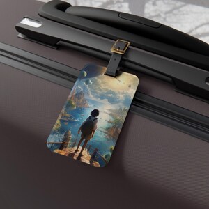 World of Exploration Luggage Tag, Travel ID Tag, Suitcase Tag, Vintage Style Luggage Label, Personalized Travel Gift, Travel Essential