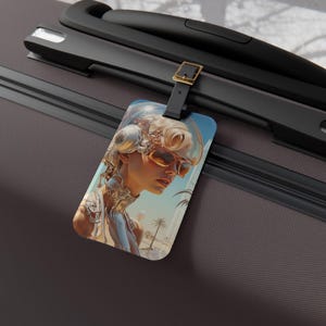 Futuristic Visions Luggage Tag - Personalized Travel Accessory, Vacation Gift, Stylish Bag Tag, Adventure Essentials, Unique Travel Decor