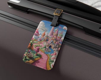 Candyland Adventures-bagagelabel, grillig reisaccessoire, gepersonaliseerde bagage-ID, leuk vakantiecadeau, zomerbenodigdheden