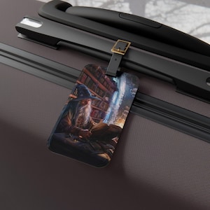 Wizard Workshop Luggage Tag | Fantasy Travel Accessory, Unique Gift for Travelers, Personalized Luggage Identifier, Wizarding Theme