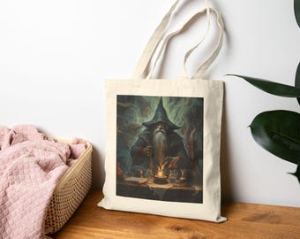 Wizards Tote Bag, Fantasy Art Bag, Eco-Friendly Shopping Bag, Gift for Fantasy Fans, Unique Tote for Book Lovers, Daily Essential