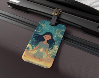 Mindfulness Magic Luggage Tag - Travel Accessory for Mindfulness, Guided Journeys, Gift for Travelers, Spiritual Journey Decor, Essential