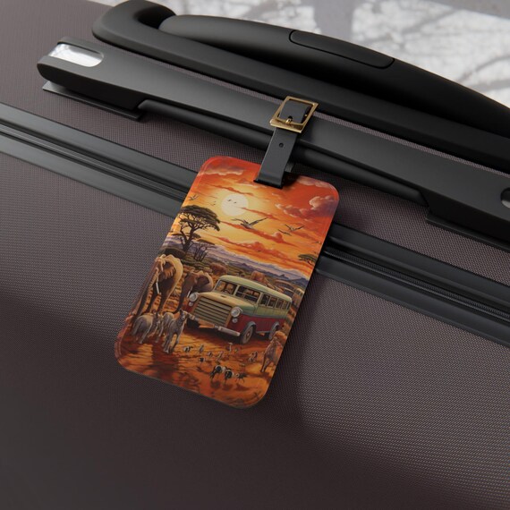 African Safari Luggage Tag Travel Accessory Personalized