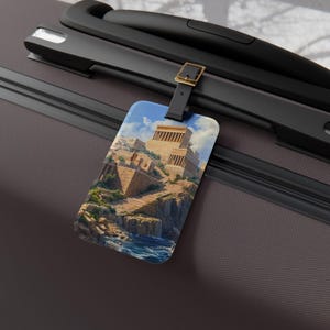 Ancient Phoenicia Luggage Tag, Travel Accessory, Gift for Travelers, Vintage Design, Vacation Keepsake, Cute Luggage Identifier