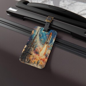 Space Academy Luggage Tag - Perfect for Travelers, Astronauts, Space Lovers, Gift for Adventurers, Galaxy Print Travel Accessory