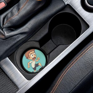 Cardio Cross Car Coaster for Kids, Cartoon Car Accessories, Unique Drink Coasters, Gift for Young Drivers, Road Trip Essentials