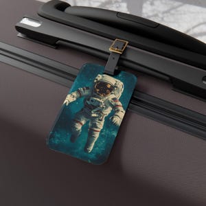 Astronaut Training Luggage Tag - Travel Accessory, Space Explorer Gift, Wanderlust, Unique Baggage Identifier, Cosmic Adventure