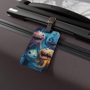 Silly Sea Creatures Luggage Tag - Adorable Travel Accessory for Ocean Lovers, Vacation Planning, Kids, Beach Trips, Travel Gifts