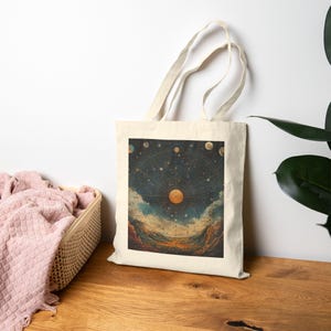 Celestial Codex Tote Bag | Starry Night Shopping Bag, Celestial Art Tote, Earth Day Gift, Eco-Friendly Carryall, Astronomy Lover&#39;s Tote
