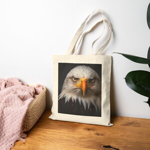 Bald Eagle Tote Bag, Eco-Friendly Shopping Bag, Animal Lover Gift, Reusable Grocery Tote, Nature Enthusiast Accessory, Daily Essential