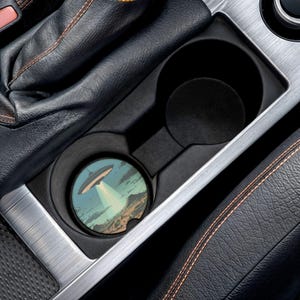 Area 51 Auto Untersetzer, Autozubehör, Geschenk für Alien-Liebhaber, Einzigartiger Untersetzer für Road Trips, lustiges Wohndekor, Road Trip Essential