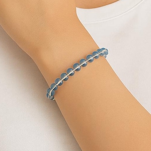 Blue Angel Aura Crystal Bracelet: Minimalist Gemstone Healing Jewelry