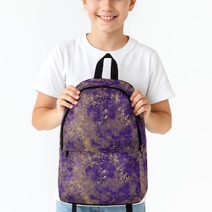 Vibrant Purple Fabric Backpack, Stylish School Bag, Trendy Travel Backpack, Unique Gift, Amethyst Inspired Accessories