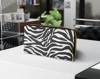 Trendy Zebra Print Zipper Wallet for Women, Stylish Animal Print Clutch Purse, Compact & Chic Organizer for Cards, Cash and Daily Essentials
