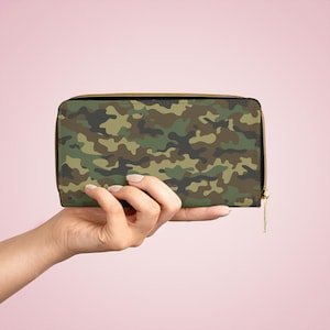 Camouflage Zipper Wallet - Stilvolle Camouflage Print Geldbörse für Damen & Herren, kompakte Alltagskarte und Bargeld Organizer, ideales Geschenk für Sie / Ihn