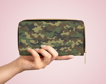 Camouflage Zipper Wallet – Stylish Camo Print Purse for Women & Men, Compact Everyday Card and Cash Organizer Ideal Gift for Him/Her