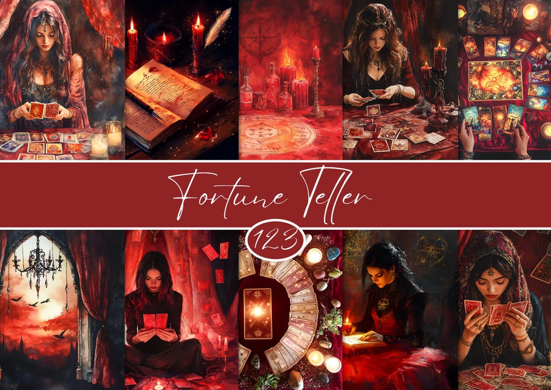 Fortune Teller Junk Journal Kit: Witchcraft Ephemera, Tarot Cards (123 ...