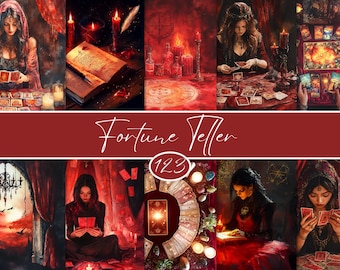 Kit de journal indésirable pour diseuse de bonne aventure : sorcellerie éphémères, cartes de tarot (123 fichiers JPG)