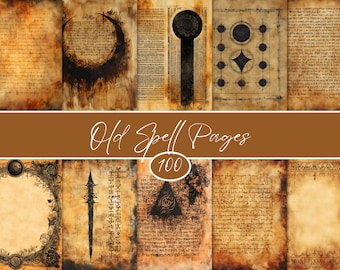 Old Spell Pages: 100 Vintage Witchcraft Book Pages (Digital Download)