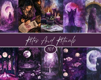 Kit diario gotico di streghe / materiale effimero del grimorio fantasy oscuro (digitale)