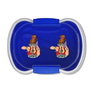 Divertida caja bento de dos niveles para almuerzos, elegante recipiente para preparar comidas, ideal para la escuela, el trabajo, picnics, la vuelta al cole y el almacenamiento de alimentos.
