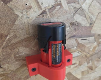 Milwaukee M12 wall mount holder for single battery