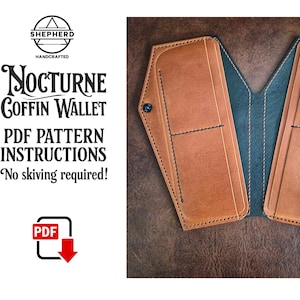 Nocturne Coffin Wallet PDF Pattern for leathercraft