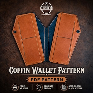 Nocturne Coffin Plånbok PDF-mönster för läderhantverk