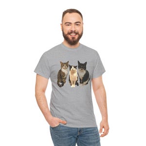 Cat Trio Friends T-Shirt, Three Amigo Cat Tee, Pet Lover Gift, Animal Print Shirt, Kitty Graphic Top