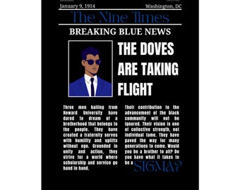 1914 Sigma Matte Vertical Poster The Doves Are Taking Flight, Empowering Art, Wall Decor, Gift, Home Office Inspiration, D9, Greek