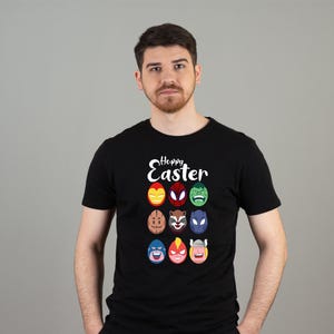Happy Easter Super Hero Easter Egg T-Shirt, Happy Easter Gifts Cartoon Character Easter Day Gift unisex top