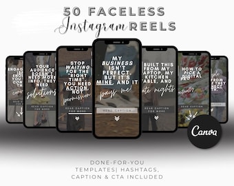 50 Instagram Reels TikTok Captions w/ Hashtags Template for Digital Product Sellers Faceless SEO-Optimized DFY MRR Plr Product Done For You