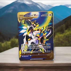 gamestop pokemon cards clearance 10000 Arceus Vmax DIY Golden Pokemon Cards in Spanish Iron Metal Pokmo –  NairoMarket main image 1