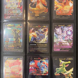 Ensemble de 55 cartes Pokémon noires V VSTAR VMAX GX Pikachu Dracaufeu Mewtwo Lugia Gengar