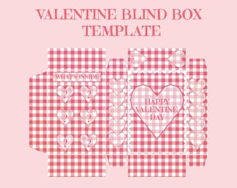 Szablon pudełka na niespodzianki walentynkowe / A4 / Plik PDF