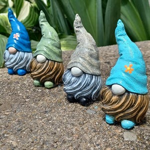 Concrete Gnome Gonk Fairy Garden Yard Art Statue Desk Planter Outdoor Decor Figurine Gift 3.5 inches tall