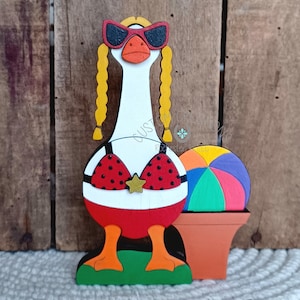 Interchangeable Desk Porch Goose Summer Beach Bikini Swimsuit Hand-painted Outfit Costume CLothing ONLY
