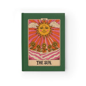 Diario personalizado de cartas del Tarot del Sol - Línea rayada. ¡Pequeña empresa estadounidense dirigida por mujeres!