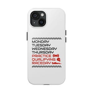 Formula 1 Weekly Race Schedule Tough iPhone 15 Case, Durable Cover for F1 Fans, Protective Smartphone Case, Formula 1 Gift, F1 Merch