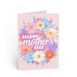 Tarjeta de felicitación floral con mensaje personalizado para mamá. Saludos sinceros, cumpleaños, Día de la Madre, tarjeta de agradecimiento, tarjetas hechas a mano.