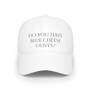 Bougie Blue Cheese Olives Low Profile Baseball Cap. American and Female-Run Small Business!